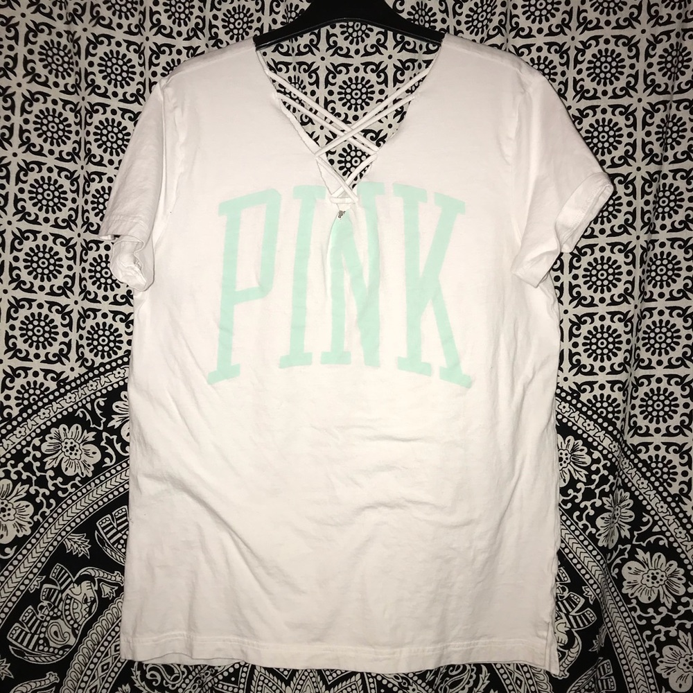 PINK medium criss cross tee
